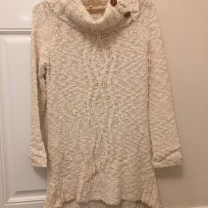 Anthropologie cowled cable work pullover ivory